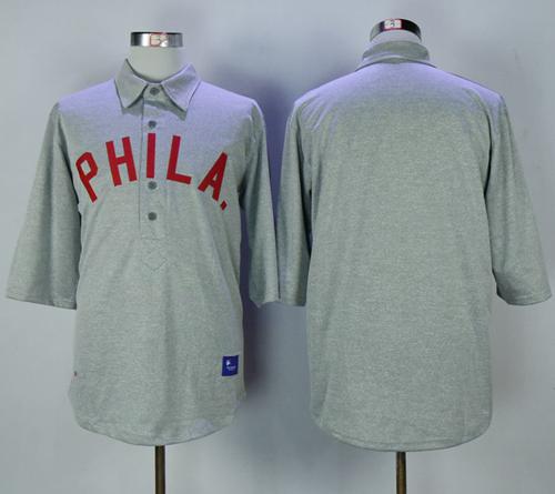 Mitchell And Ness 1900 Phillies Blank Grey Throwback Stitched MLB Jersey - Click Image to Close